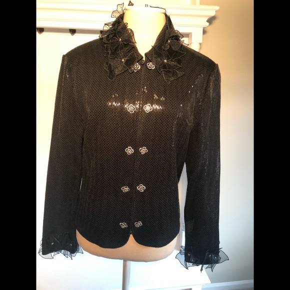St John Couture Black Sparkling Evening Jacket - Picture 1 of 8